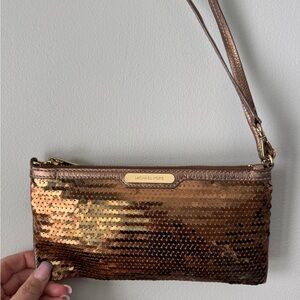 Michael Kors Bronze Sequin Wristlet